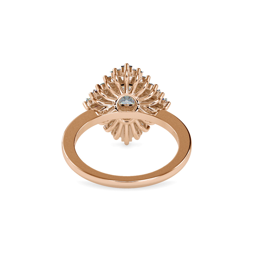 SKU: 0187 (10K) Oval-Shape Halo Engagment Ring in Rose Gold.