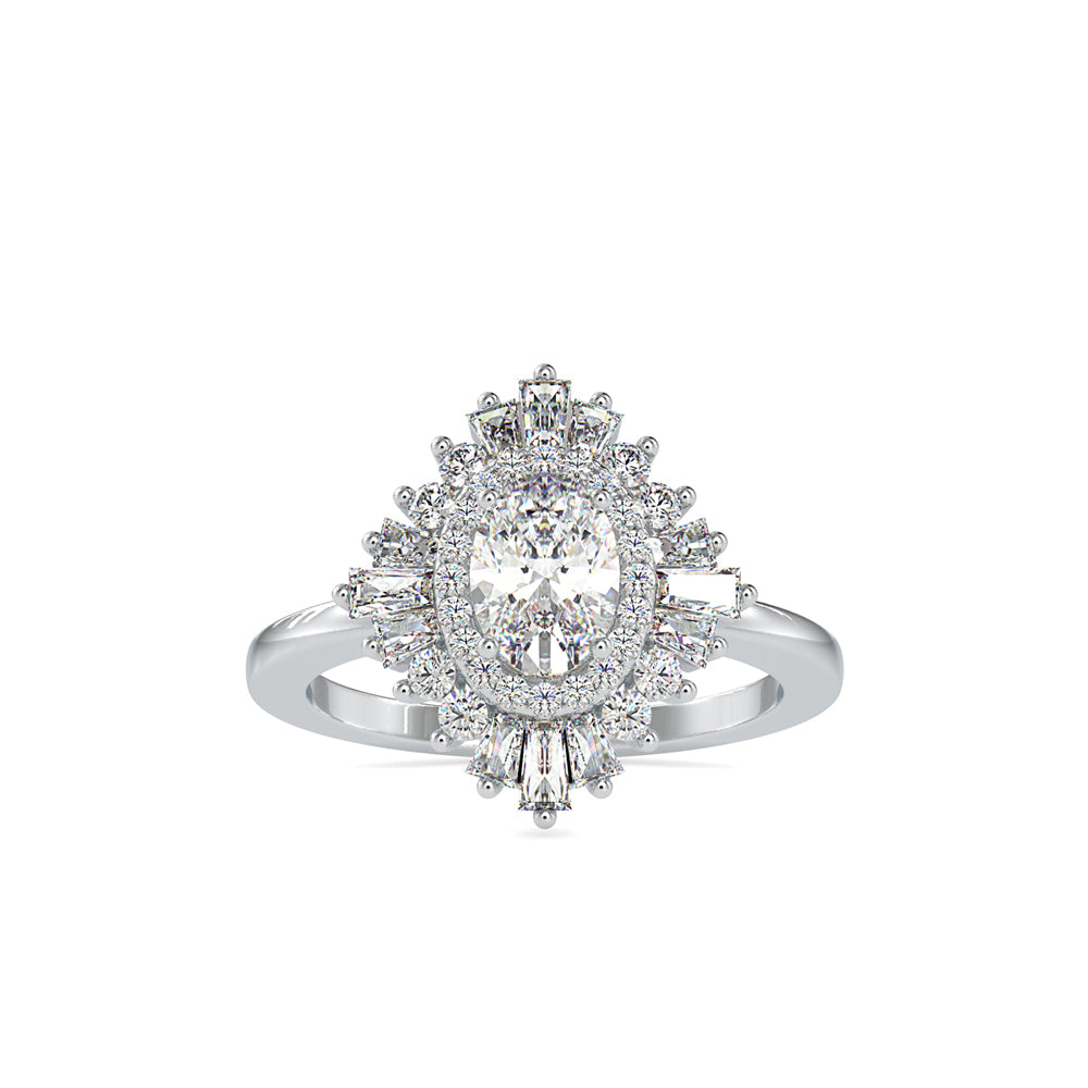 SKU: 0187 (10K) Oval-Shape Halo Engagment Ring in Rose Gold.