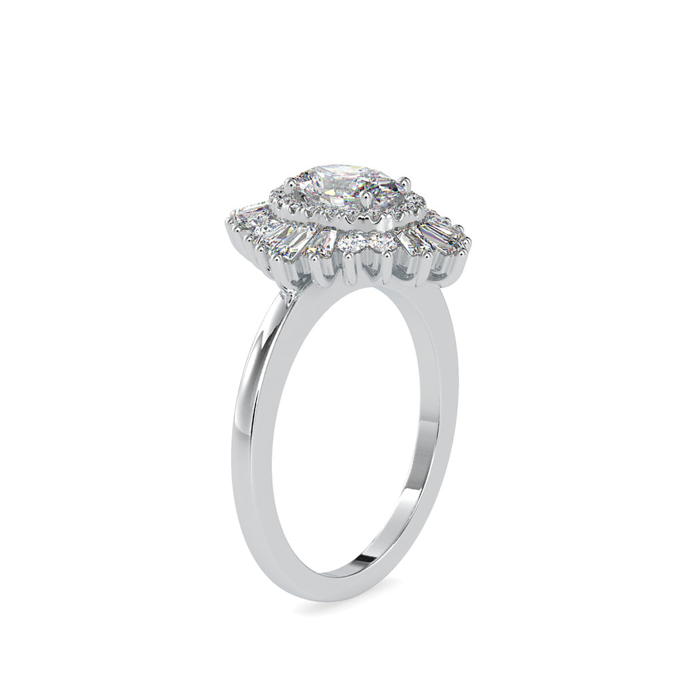 SKU: 0187 (14K) Oval-Shape Halo Engagment Ring in Rose Gold.