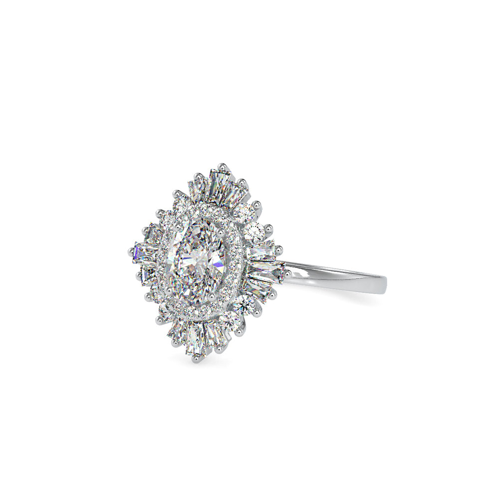 SKU: 0187 (14K) Oval-Shape Halo Engagment Ring in Rose Gold.