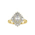 Elegant cocktail ring featuring a brilliant-cut center stone and pavé diamonds, set in white gold – A Night at the Ballet design