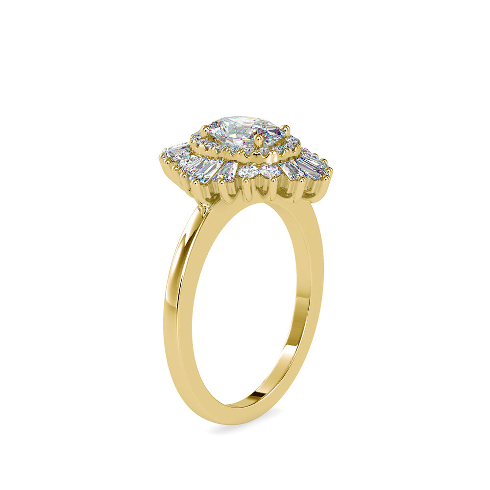 SKU: 0187 (22K) Oval-Shape Halo Engagment Ring in Rose Gold.
