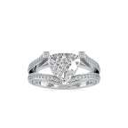 SKU: 0188 (10K) Unique Trillion Diamond Split Shank Engagment Ring in Rose Gold.