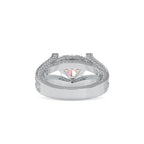 SKU: 0188 (14K) Unique Trillion Diamond Split Shank Engagment Ring in Rose Gold.