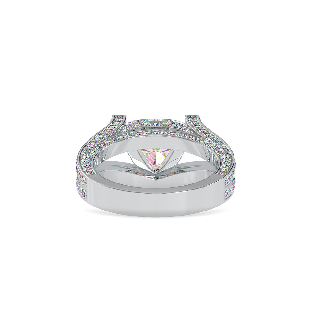 SKU: 0188 (22K) Unique Trillion Diamond Split Shank Engagment Ring in Rose Gold.