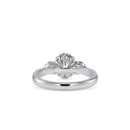 SKU: 0189 (10K) Flower setting Three-Stone Engagment Ring in Rose Gold.