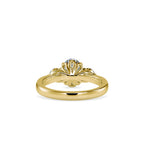 SKU: 0189 (14K) Flower setting Three-Stone Engagment Ring in Rose Gold.