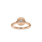 SKU: 0191 (22K) Round-cut Sparkle Halo Engagment Ring in Rose Gold.