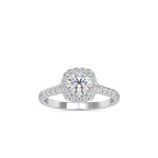 SKU: 0191 (10K) Round-cut Sparkle Halo Engagment Ring in Rose Gold.
