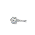 SKU: 0191 (14K) Round-cut Sparkle Halo Engagment Ring in Rose Gold.