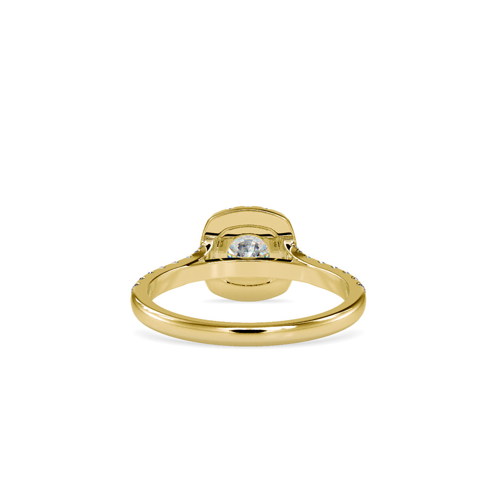 SKU: 0191 (18K) Round-cut Sparkle Halo Engagment Ring in Rose Gold.