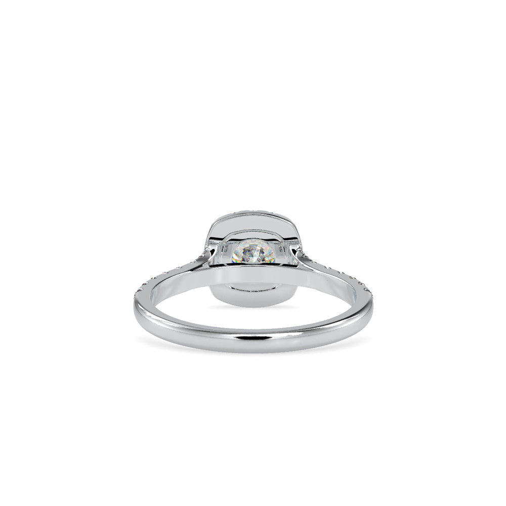 SKU: 0192 (10K) Cushion-cut Split Shank Halo Engagment Ring in Rose Gold.