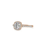 SKU: 0193 (14K) Cushion-cut Sparkle Halo Engagment Ring in Rose Gold.