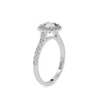 SKU: 0193 (10K) Cushion-cut Sparkle Halo Engagment Ring in Rose Gold.