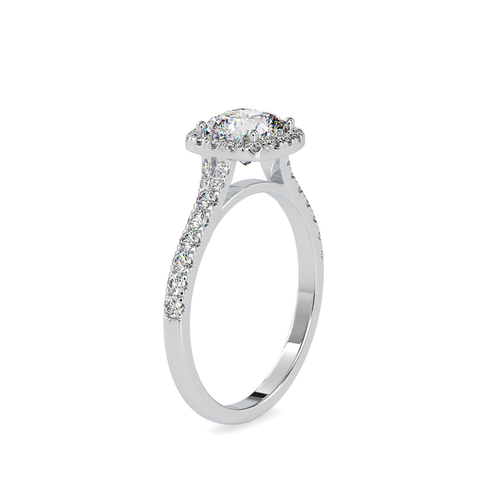 SKU: 0193 (10K) Cushion-cut Sparkle Halo Engagment Ring in Rose Gold.