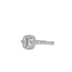 SKU: 0193 (22K) Cushion-cut Sparkle Halo Engagment Ring in Rose Gold.