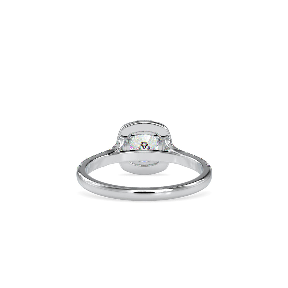 SKU: 0193 (10K) Cushion-cut Sparkle Halo Engagment Ring in Rose Gold.