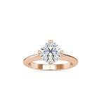 SKU: 0194 (10K) Four-Prong Solitaire Engagment Ring in Rose Gold.