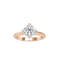 SKU: 0194 (10K) Four-Prong Solitaire Engagment Ring in Rose Gold.