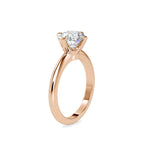 SKU: 0194 (18K) Four-Prong Solitaire Engagment Ring in Rose Gold.