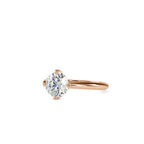 SKU: 0194 (14K) Four-Prong Solitaire Engagment Ring in Rose Gold.