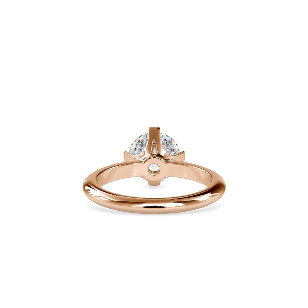 SKU: 0194 (18K) Four-Prong Solitaire Engagment Ring in Rose Gold.