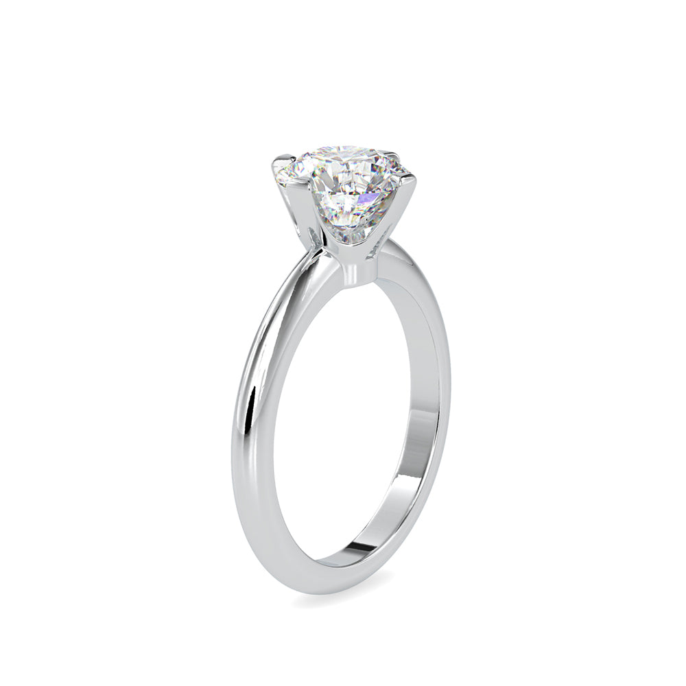 SKU: 0194 (14K) Four-Prong Solitaire Engagment Ring in Rose Gold.