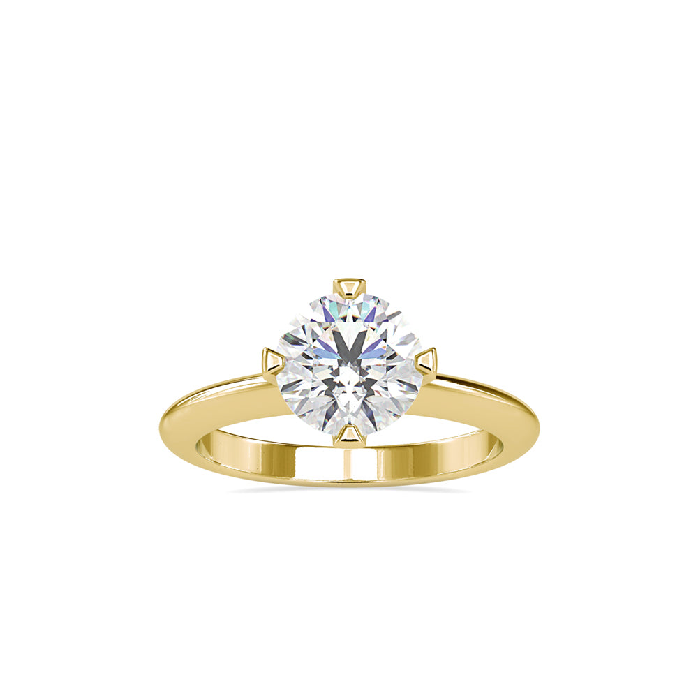 SKU: 0194 (10K) Four-Prong Solitaire Engagment Ring in Rose Gold.