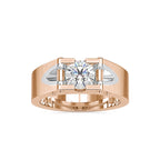 SKU: 0195 (14K) Unique Two-Tone Round-Diamond Ring .