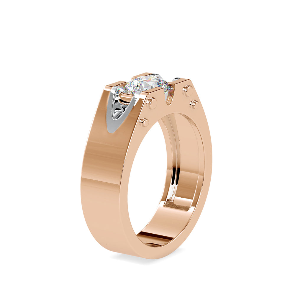 SKU: 0195 (22K) Unique Two-Tone Round-Diamond Ring .