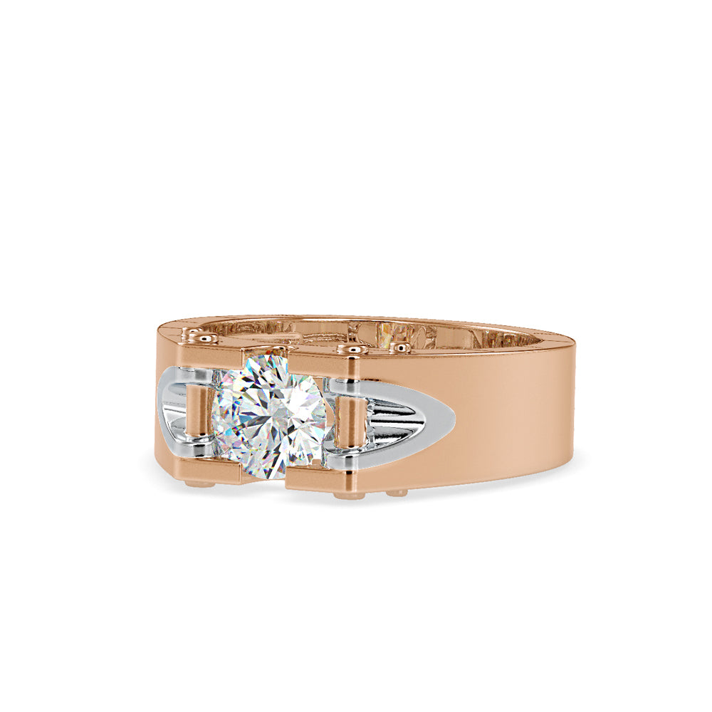 SKU: 0195 (10K) Unique Two-Tone Round-Diamond Ring .