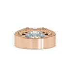 SKU: 0195 (18K) Unique Two-Tone Round-Diamond Ring .
