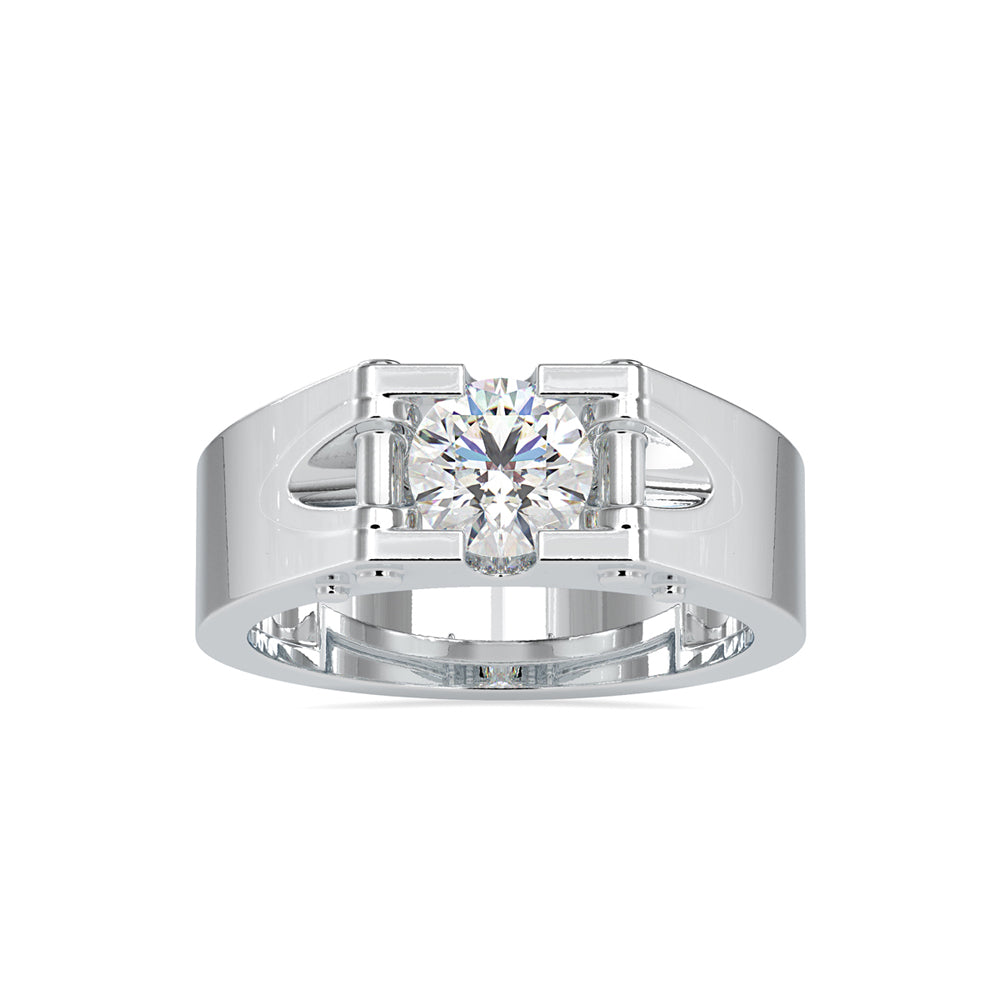 SKU: 0195 (14K) Unique Two-Tone Round-Diamond Ring .