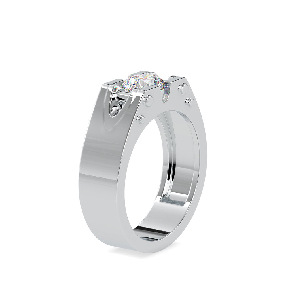 SKU: 0195 (22K) Unique Two-Tone Round-Diamond Ring .