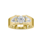 SKU: 0195 (14K) Unique Two-Tone Round-Diamond Ring .