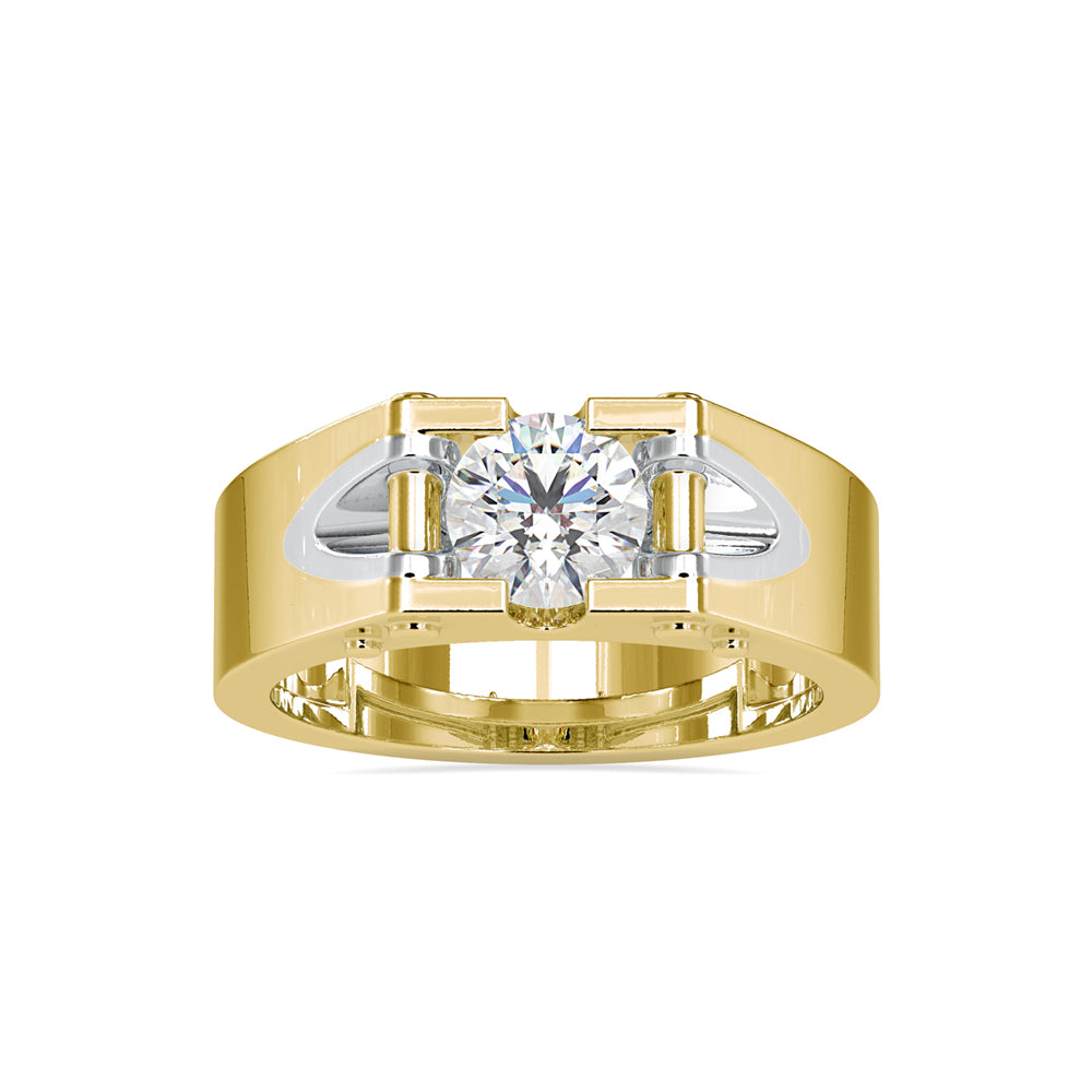 SKU: 0195 (22K) Unique Two-Tone Round-Diamond Ring .