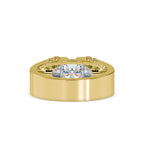 SKU: 0195 (22K) Unique Two-Tone Round-Diamond Ring .