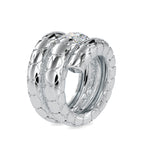 SKU: 0196 (22K) Snake-Style Emerald-Cut Diamond Ring in Rose Gold.