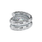 SKU: 0196 (22K) Snake-Style Emerald-Cut Diamond Ring in Rose Gold.