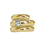 SKU: 0196 (18K) Snake-Style Emerald-Cut Diamond Ring in Rose Gold.