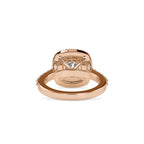 SKU: 0197 (14K) Round-cut Double Halo Engagment Ring in Rose Gold.