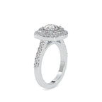 SKU: 0197 (14K) Round-cut Double Halo Engagment Ring in Rose Gold.