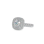 SKU: 0197 (22K) Round-cut Double Halo Engagment Ring in Rose Gold.
