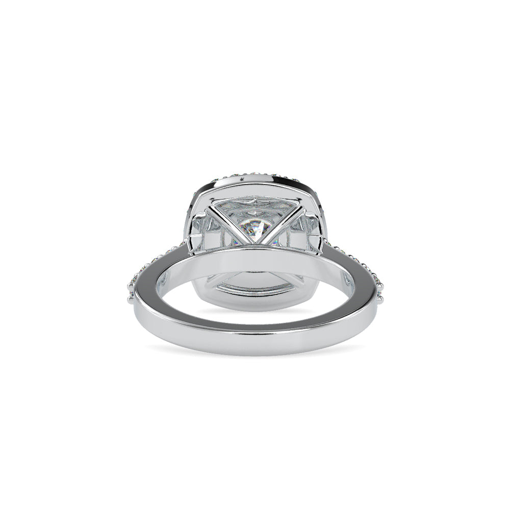 SKU: 0197 (14K) Round-cut Double Halo Engagment Ring in Rose Gold.