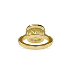 SKU: 0197 (18K) Round-cut Double Halo Engagment Ring in Rose Gold.