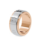 SKU: 0198 (10K) Wide Two-Tone Round Diamond Band Ring .