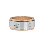 SKU: 0198 (10K) Wide Two-Tone Round Diamond Band Ring .