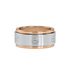 SKU: 0198 (10K) Wide Two-Tone Round Diamond Band Ring .