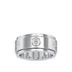 SKU: 0198 (14K) Wide Two-Tone Round Diamond Band Ring .