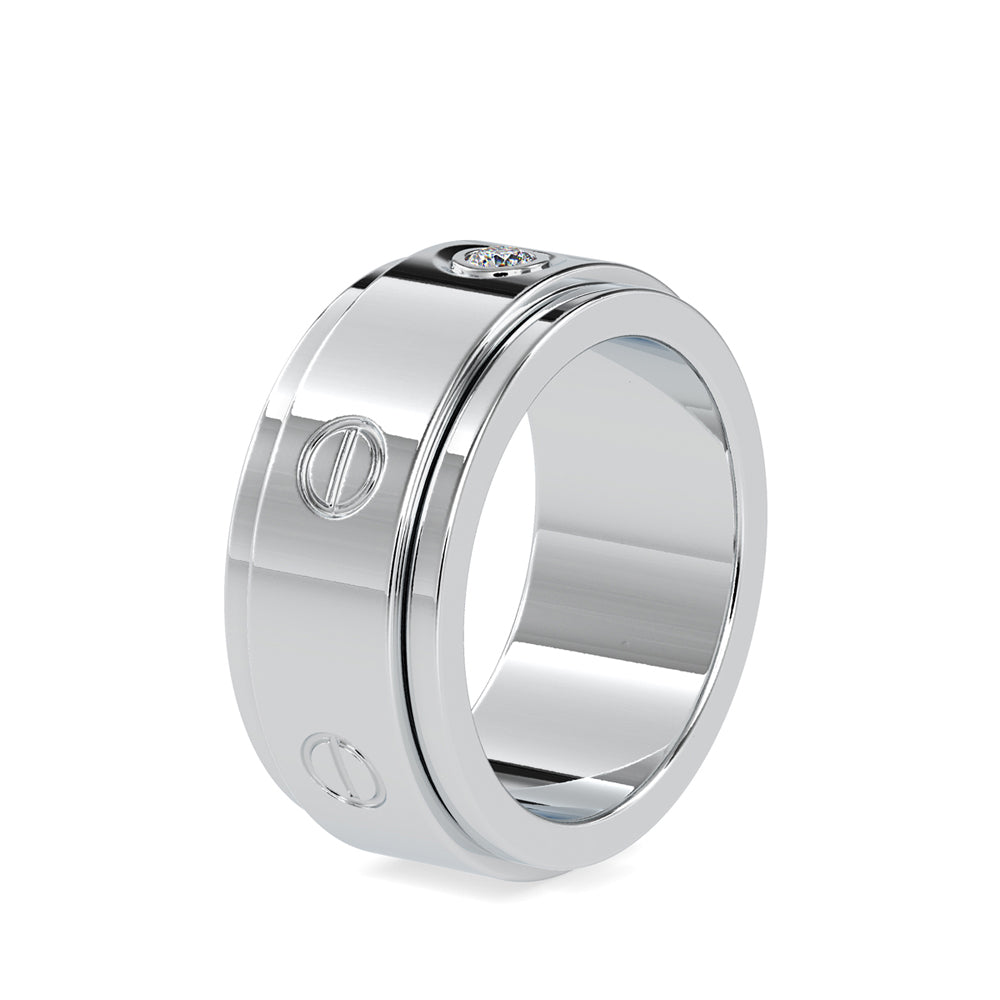 SKU: 0198 (10K) Wide Two-Tone Round Diamond Band Ring .